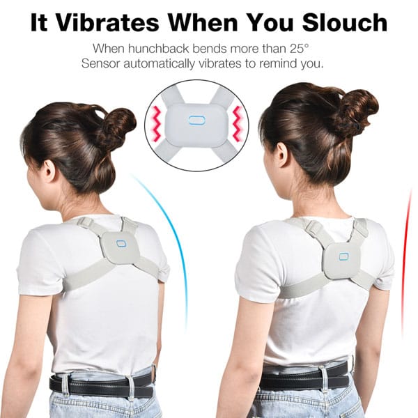 Smart Posture Corrector Belt – Vibration Reminder Sensor for Back & Shoulder