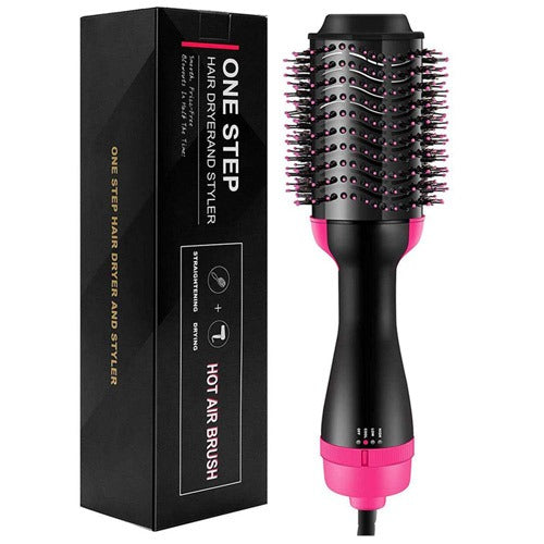 4-in-1 Hot Air Brush Hair Dryer – Straightener, Curler & Volumizer