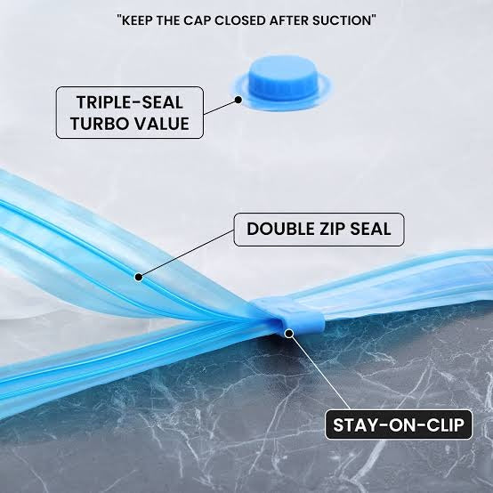 Vacuum Storage Bags Set of 5 with Hand Pump – Space Saver Compression Bags