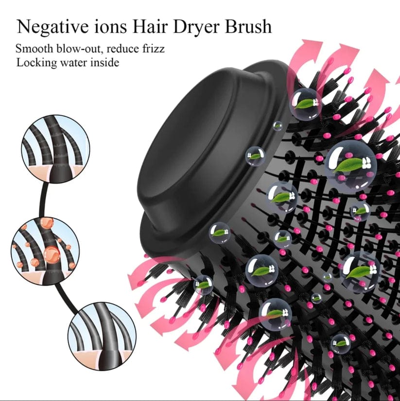 4-in-1 Hot Air Brush Hair Dryer – Straightener, Curler & Volumizer