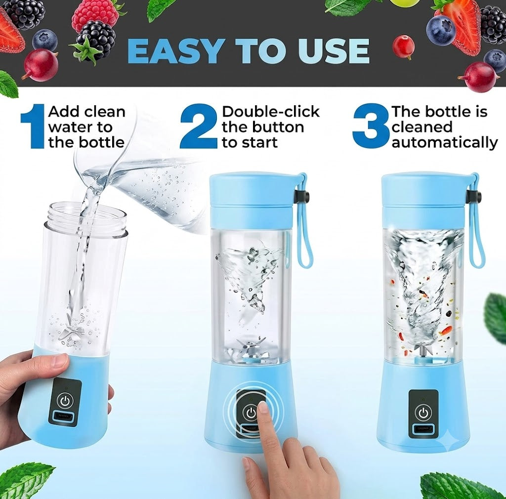 Portable 6-Blade USB Rechargeable Blender – Mini Smoothie Maker & Personal Juicer