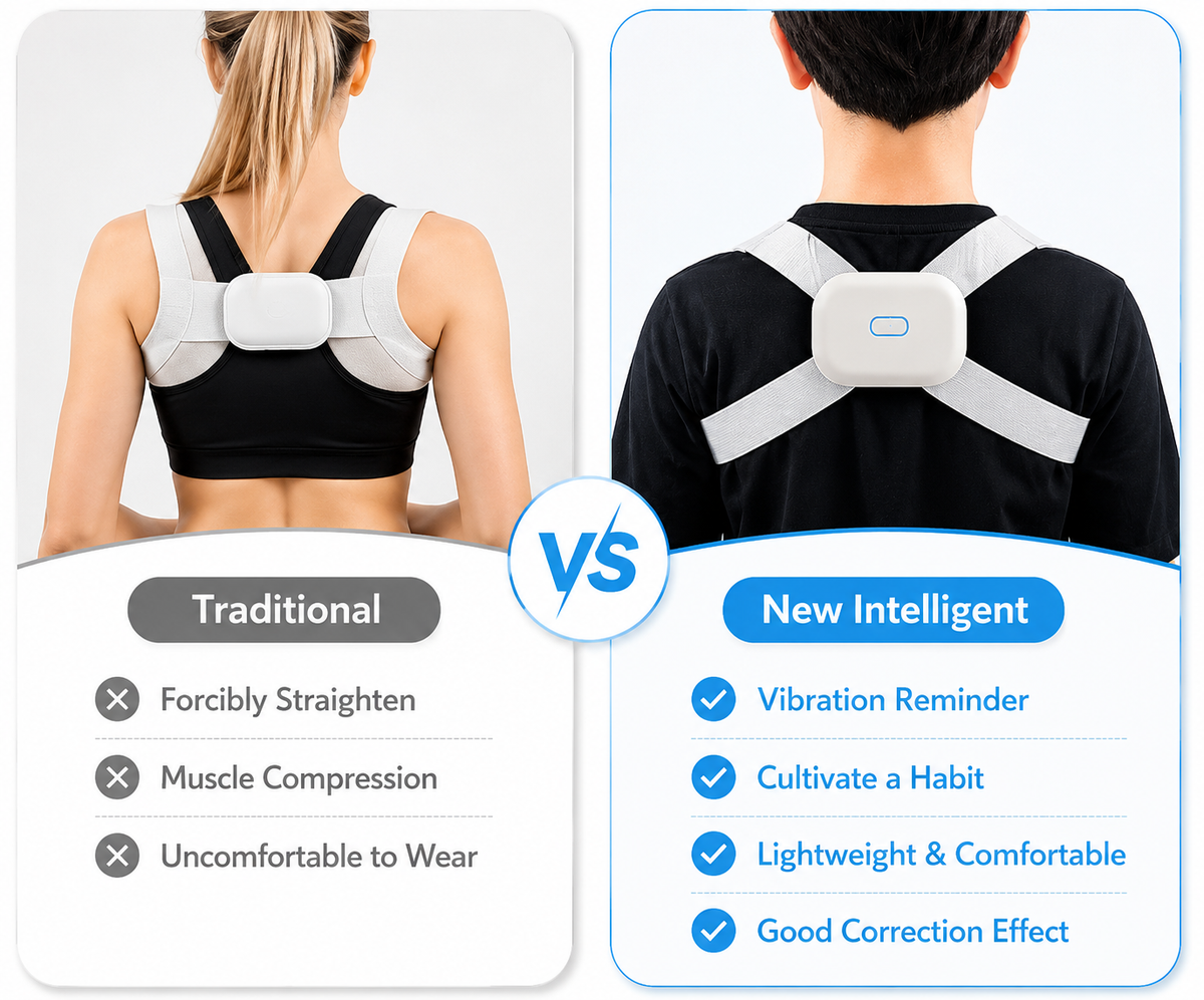 Smart Posture Corrector Belt – Vibration Reminder Sensor for Back & Shoulder