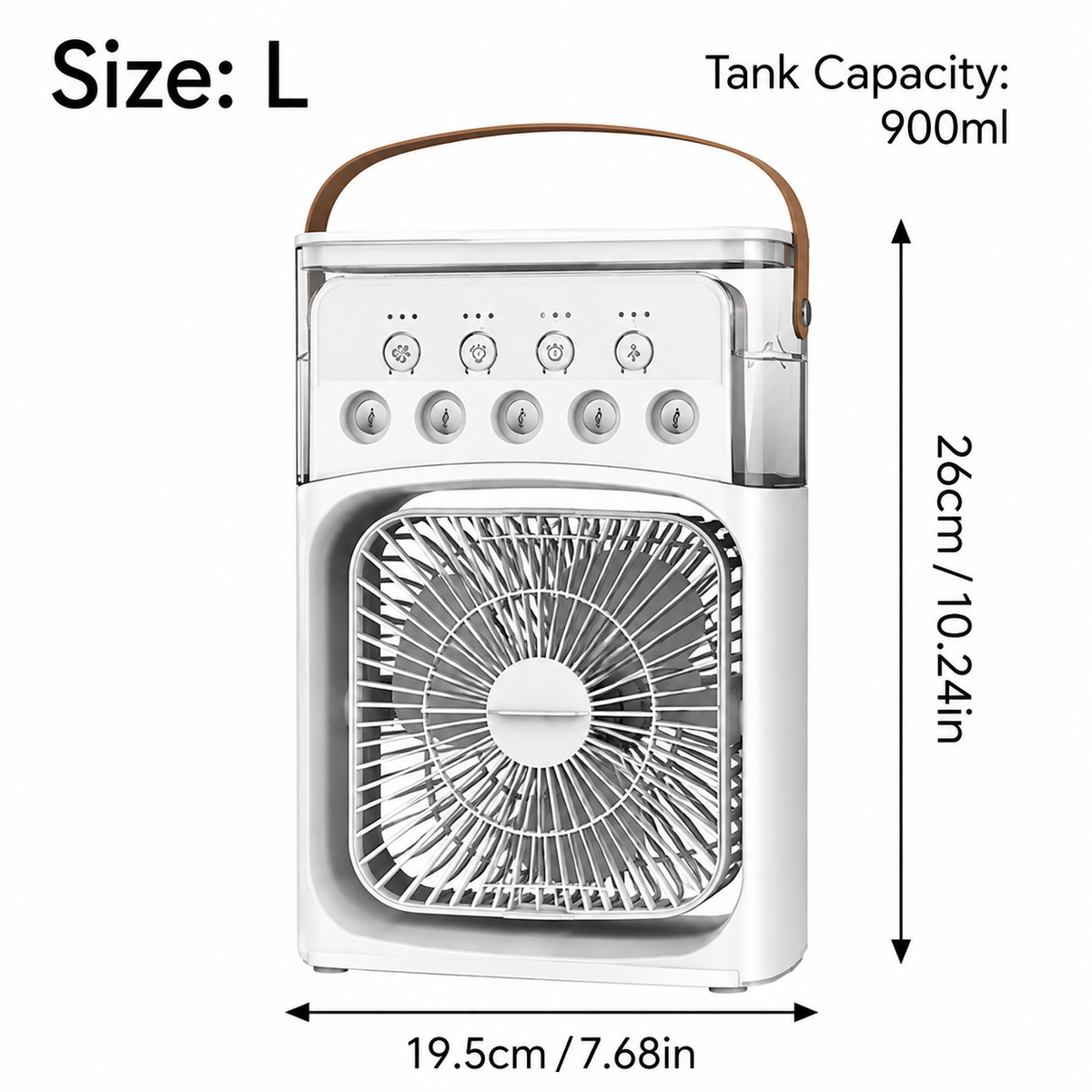 10-Inch Portable Air Cooler Fan β 3-in-1 Mini AC, Humidifier & 7-Color LED