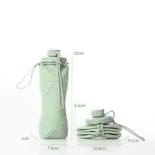 600ml Silicone Folding Water Bottle – Collapsible Reusable Travel Bottle