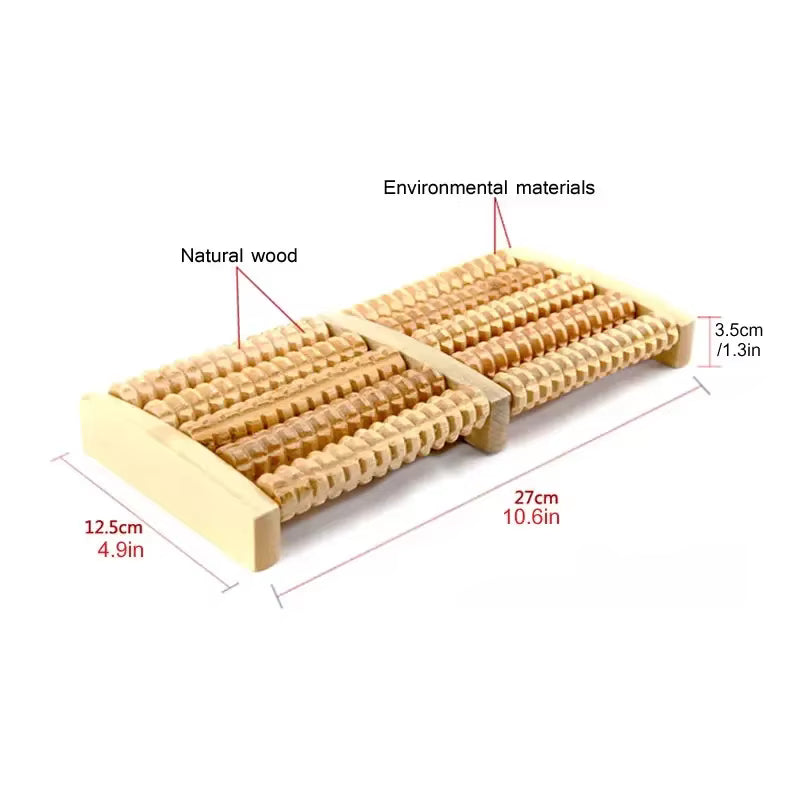 Traditional Wooden Foot Roller Massager – Natural Wood Foot Massage Tool