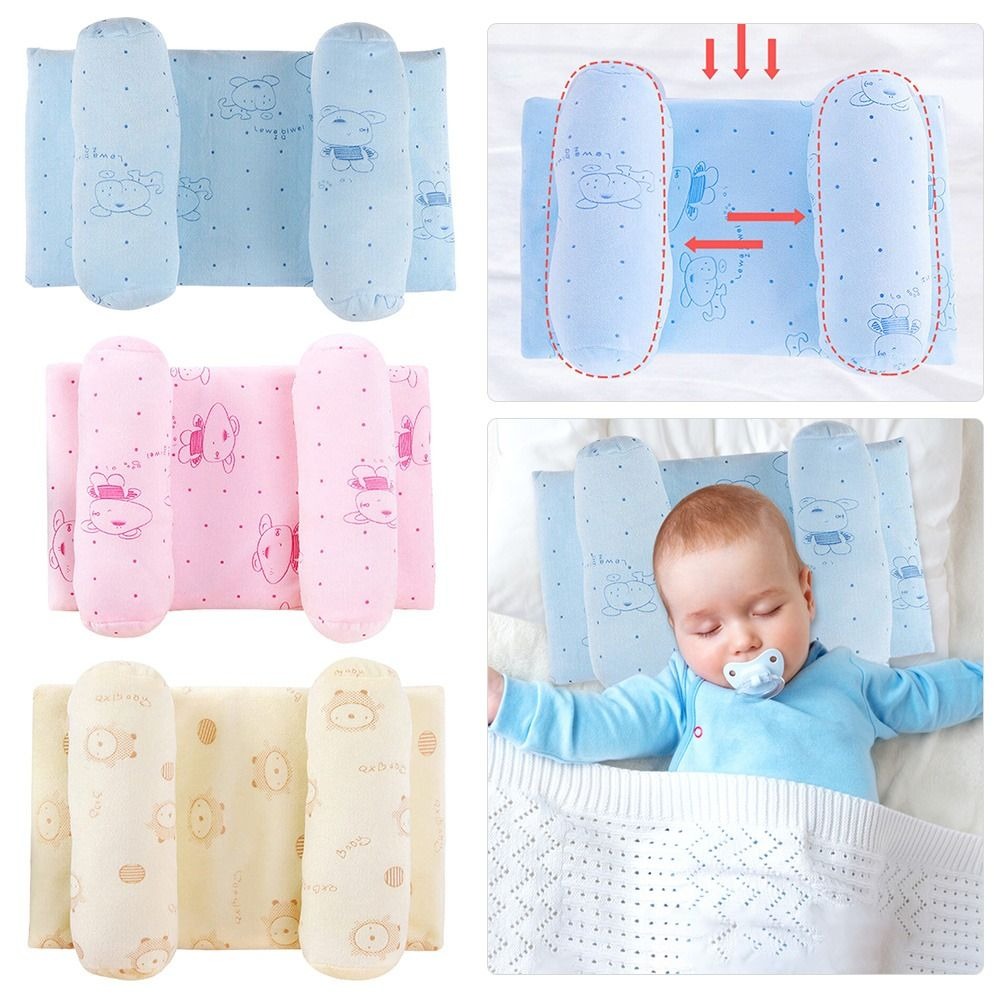 Soft Newborn Baby Head Shaping Pillow – Breathable Portable Infant Cushion, Random Color & Design