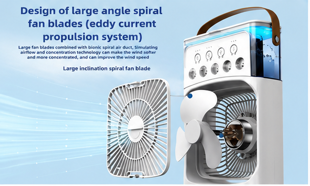 10-Inch Portable Air Cooler Fan – 3-in-1 Mini AC, Humidifier & 7-Color LED