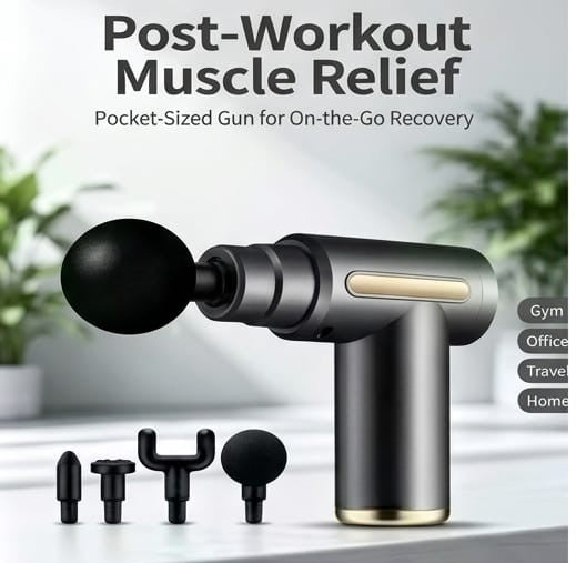 4-in-1 Massage Gun β Deep Tissue Percussion Massager with 4 Heads