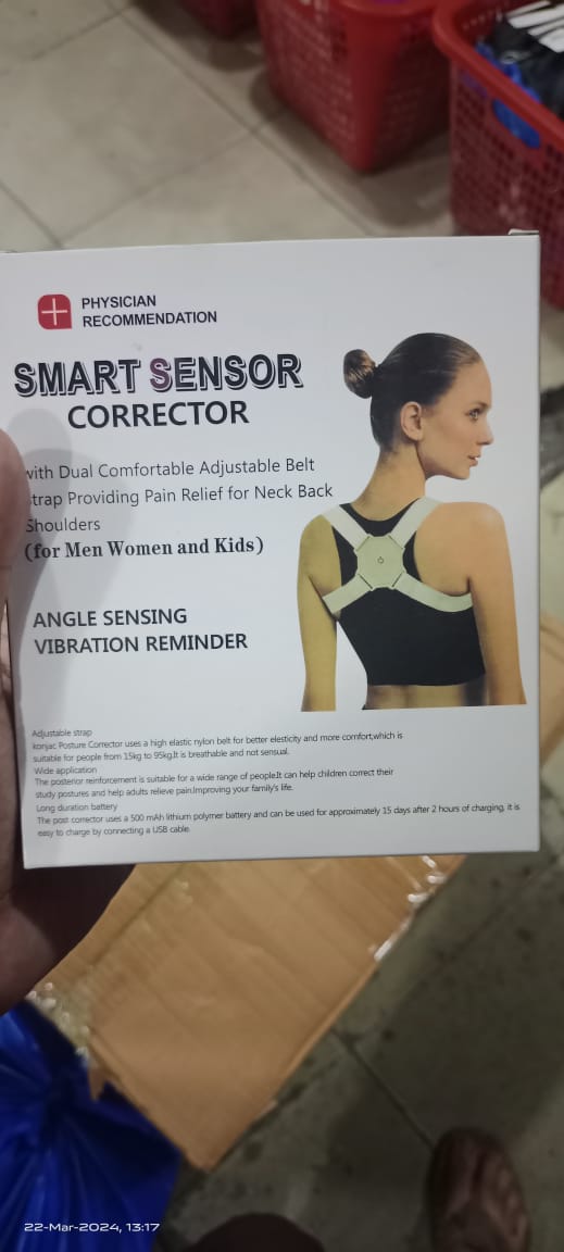 Smart Posture Corrector Belt – Vibration Reminder Sensor for Back & Shoulder