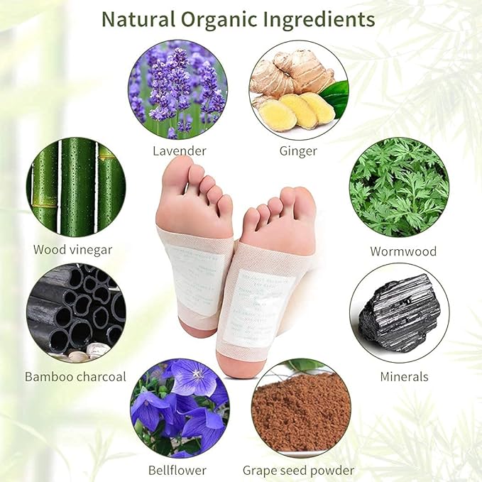 Kinoki Bamboo Vinegar Foot Patches – 10-Pad Overnight Foot Care Pack