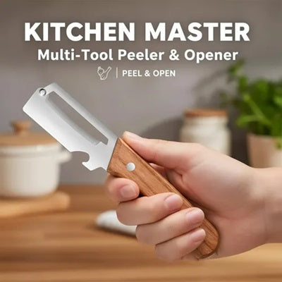 3-in-1 Stainless Steel Kitchen Peeler – Vegetable Peeler with Wooden Handle