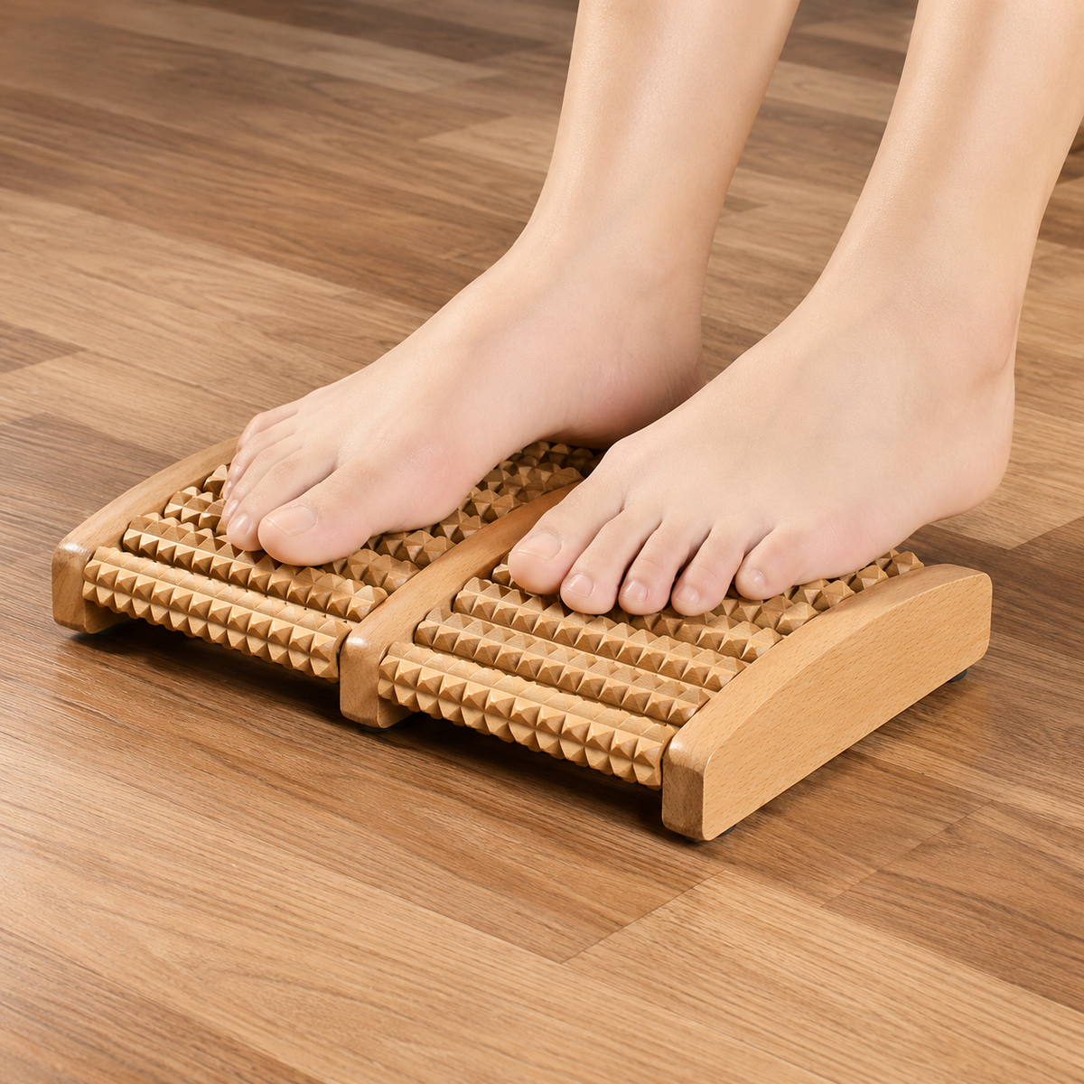 Traditional Wooden Foot Roller Massager – Natural Wood Foot Massage Tool