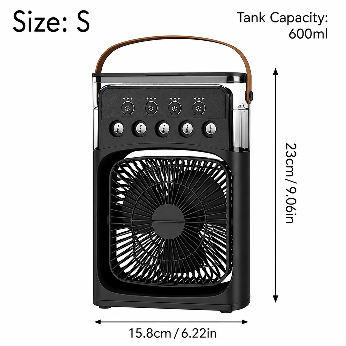 10-Inch Portable Air Cooler Fan – 3-in-1 Mini AC, Humidifier & 7-Color LED