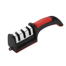 3-Stage Kitchen Knife Sharpener – Manual Blade Sharpening Tool with Non-Slip Base