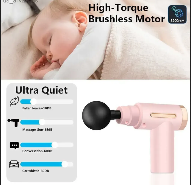 4-in-1 Massage Gun – Deep Tissue Percussion Massager with 4 Heads
