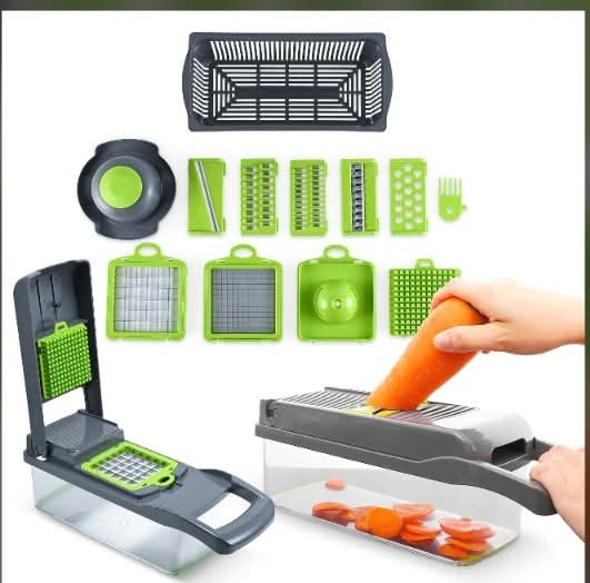 16-in-1 Vegetable Chopper – Multifunctional Dicer, Slicer, Grater & Shredder