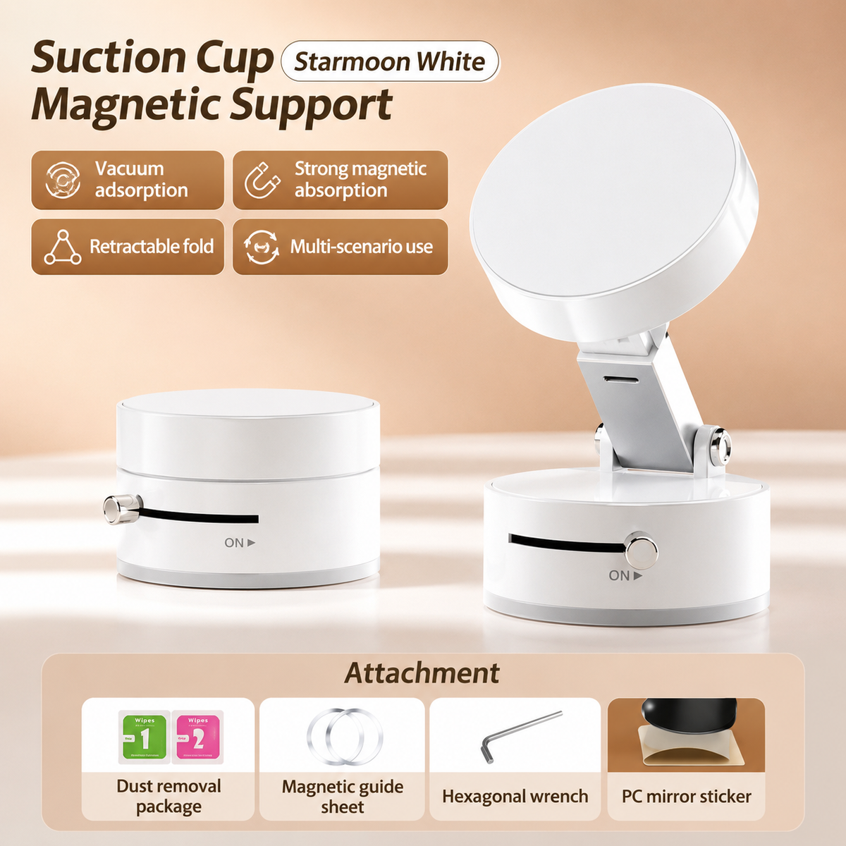360° Rotating Magnetic Car Phone Holder – Strong Suction Dashboard Mount