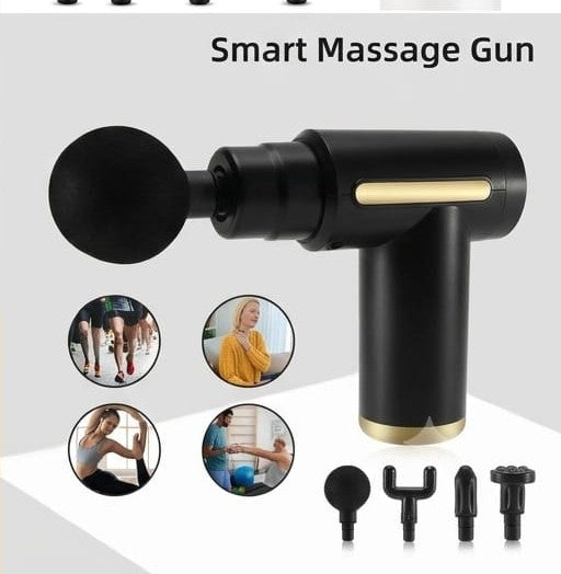 4-in-1 Massage Gun – Deep Tissue Percussion Massager with 4 Heads
