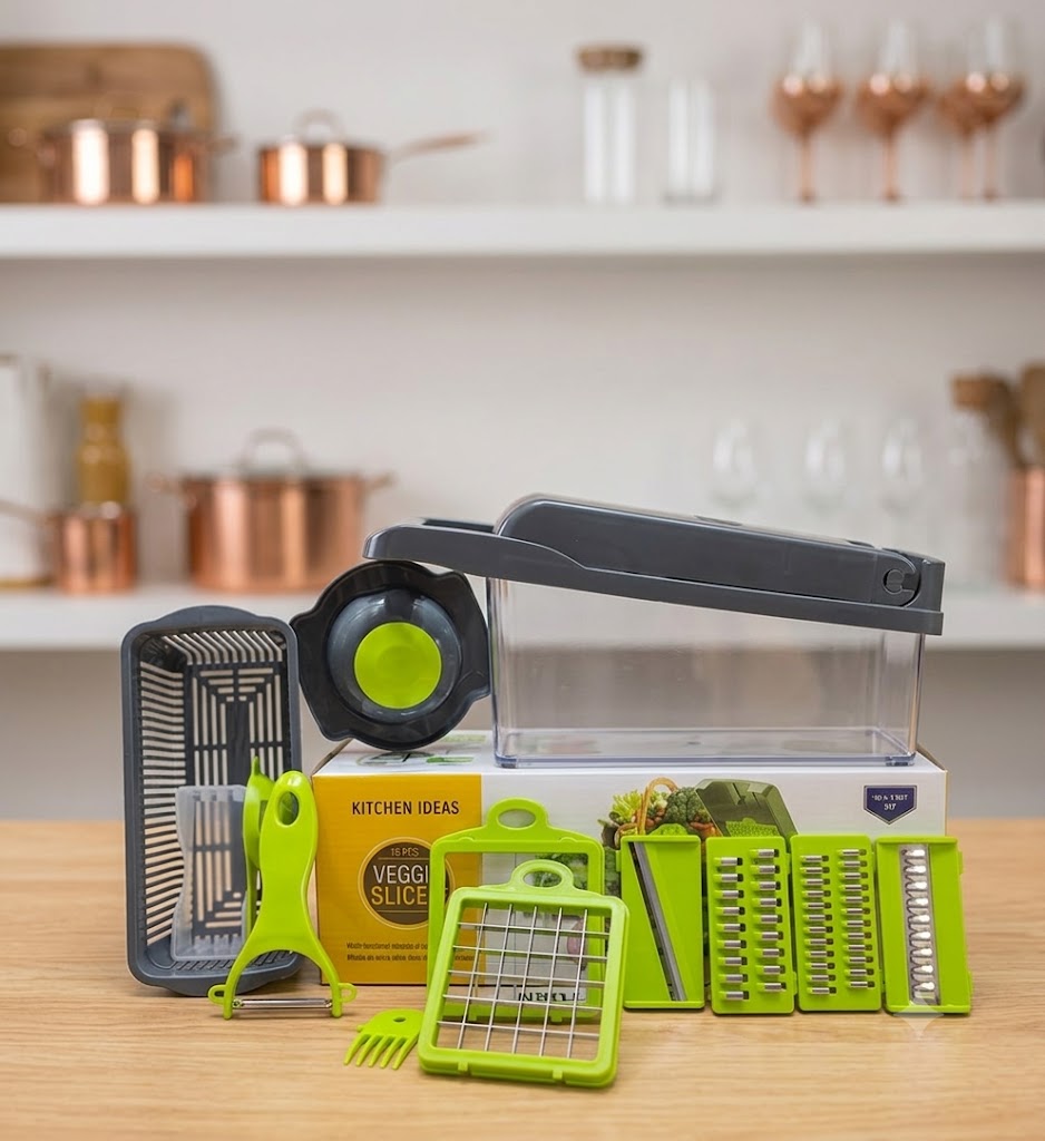 16-in-1 Vegetable Chopper – Multifunctional Dicer, Slicer, Grater & Shredder